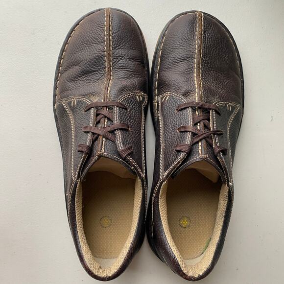 Vintage Dr. Martens Brown Pebbled Leather Split Toe Lace Up Oxfords Round Toe 13 main image 5